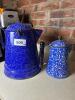 Enamelware Coffee Pots in Blue Graniteware - 8