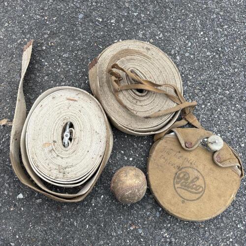Vintage Palco Canvas Canteen, Canvas Strapping, & Softball