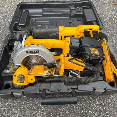 DeWalt Cordless Tool Kit with Circular Saw, Reciprocating Saw, and Light