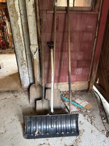 Garden Shovels, Rake, and Snow Shovel