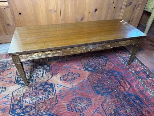 Mersman 1692 Coffee Table With Drawer, Brass Casters