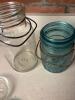 Ball Ideal Clear and Blue Glass Canning Jars with Wire Bails - 6