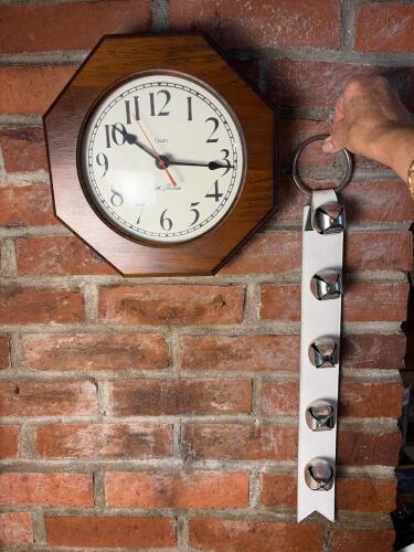 Seth Thomas Wall Clock and Jingle Bell Hanger