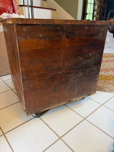 Wooden Storage Chest on Casters, Rustic-Style