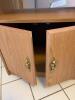 Small Oak-Style Cabinet with Double Doors and Brass Handles - 6