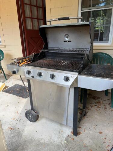 Char-Broil 4-Burner Propane Gas Grill with Side Burner, Utensils & Cover