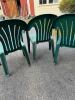 Three Syroco Green Plastic Outdoor Armchairs - 4