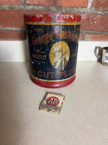 George Washington Cut Plug Tobacco Tin and A&P Matchbook