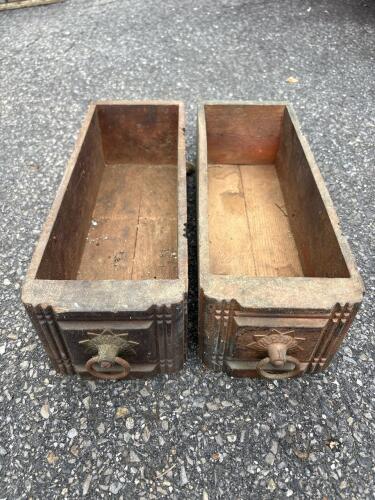 Pair of Art Deco-Style Wood Pull Drawers