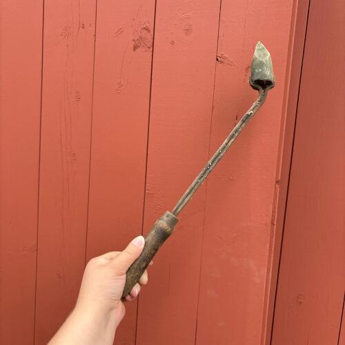 Vintage Copper Soldering Iron with Wooden Handle