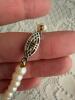Strand of Cultured Pearl Necklace with Filigree Clasp - 7