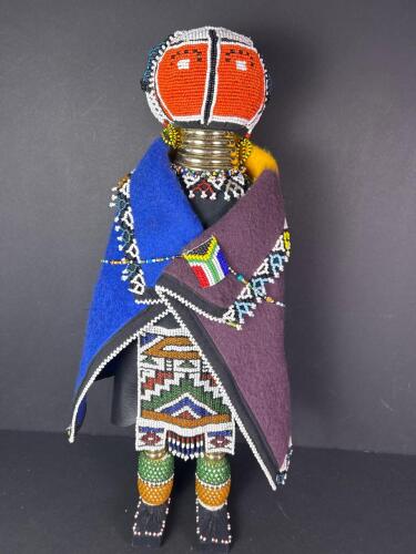 Beaded Kachina 23" Doll with Colorful Blanket and Jewelry