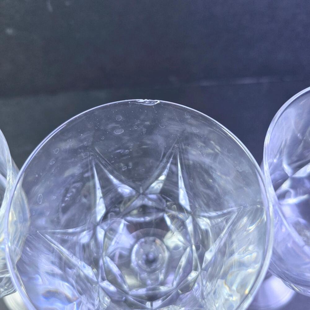 Chipped Rim Glass Set of 13 Cut Crystal Wine Glasses, 5.5 Tall, Starburst Pattern, One ...