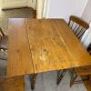 Small Rustic Drop-Leaf Wooden Table & Chairs - 3