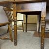 Small Rustic Drop-Leaf Wooden Table & Chairs - 5