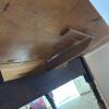 Small Rustic Drop-Leaf Wooden Table & Chairs - 6