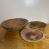 Set of Primitive Wooden Bowls
