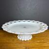 Milk Glass Lace Edge Lazy Susan Turntable