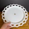 Milk Glass Lace Edge Lazy Susan Turntable - 2