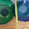 Three MCM Blue & Green Art Glass Bowls - 7
