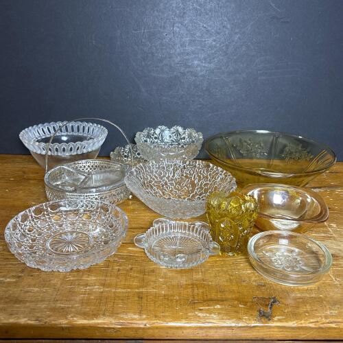 Vintage Pressed Glass Bowls and Dishes