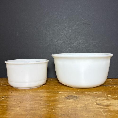 Hamilton Beach White Glass Mixer Bowls