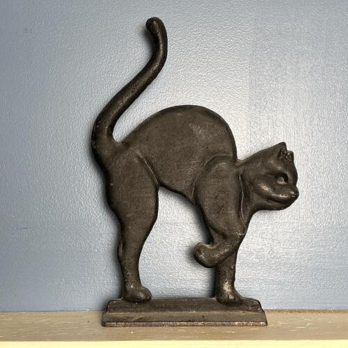 Cast Iron Cat Silhouette Doorstop