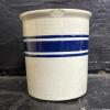 Stoneware Crock With Blue Stripe Band - 2