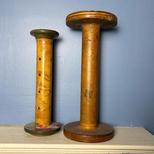 Antique Industrial Wooden Textile Spools