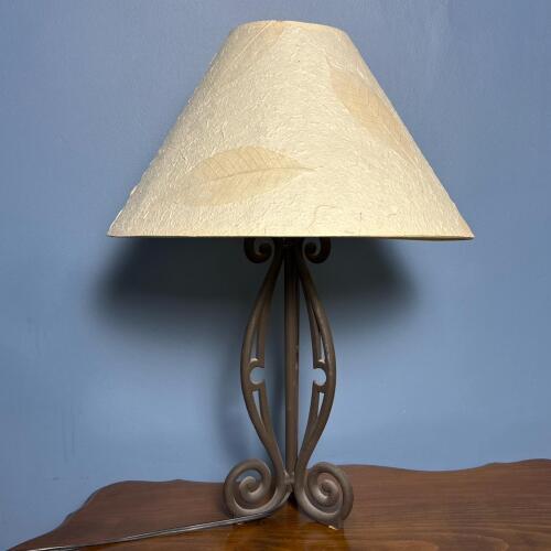 Table Lamp with Wrought Iron Base
