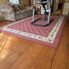 Floral Border Area Rug With Lattice Pattern - Approximately 95" x 129"