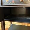 Folk Art Style Black Floral Side Table - 5