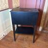 Folk Art Style Black Floral Side Table - 9