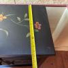 Folk Art Style Black Floral Side Table - 12