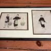 32.5" x 10.5" Framed Chinese Figural Works on Paper - 6