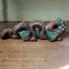 Polychrome Dragon Sculpture, Signed - 2