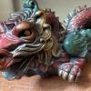 Polychrome Dragon Sculpture, Signed - 4
