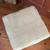 Beige Upholstered Ottoman Cube - 2