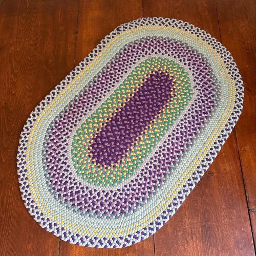 Oval Braided Multicolor Rug