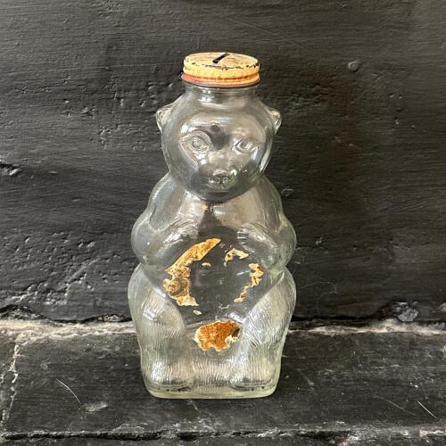 Snow Crest Beverages Glass Bear Bank Bottle