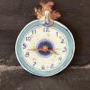 Ceramic Wall Clock With Bird and Feather Motif