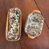 Pair of Longaberger Handwoven Baskets with Floral Liners - 2