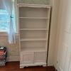 White Painted Bookcase with Bottom Cabinet