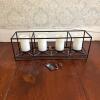 Partylite Remote-Control LED Pillar Candles with Black Metal Holder