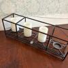 Partylite Remote-Control LED Pillar Candles with Black Metal Holder - 8