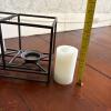 Partylite Remote-Control LED Pillar Candles with Black Metal Holder - 11