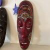 Painted Wooden Celestial Mobile and Three Tribal-Style Wooden Masks - 4
