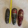 Painted Wooden Celestial Mobile and Three Tribal-Style Wooden Masks - 10