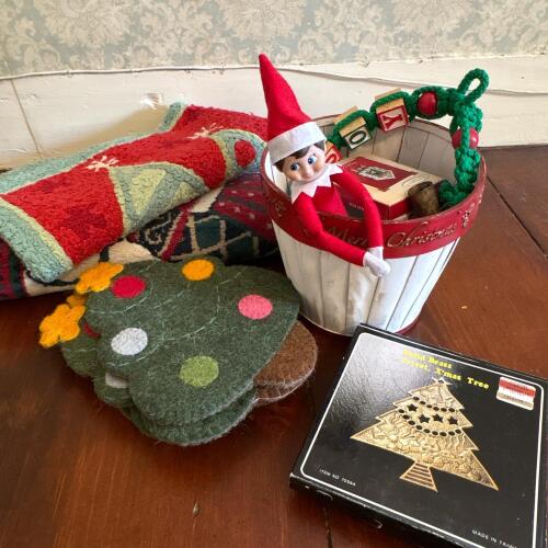 Assorted Christmas Decor - Elf on the Shelf, Rugs, Accents