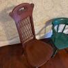 Three Children&rsquo;s Wooden Chairs with Cloth Dolls and Cat - 3